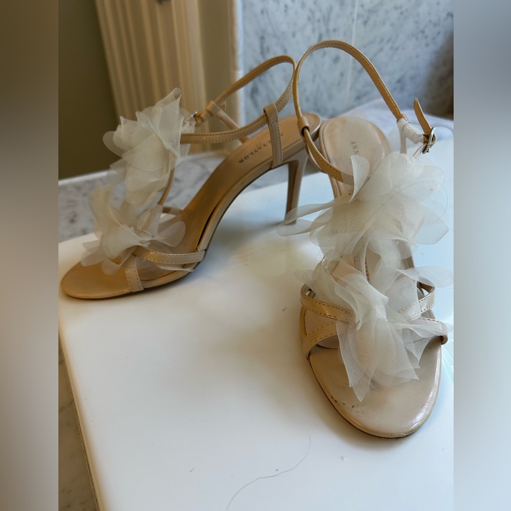 Elegant Cream Floral Women's Heels